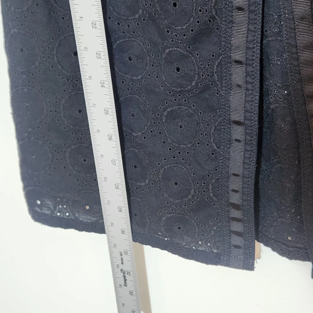 Chico’s Black Eyelet Cotton Jacket Size 1 Medium